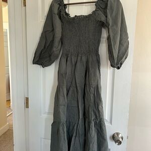 Elegant Gray Midi Dress